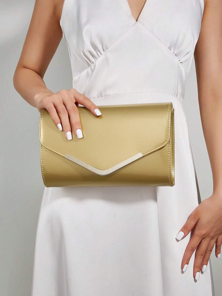 Túi buổi tối đính sequin, sang trọng, sáng bóng, túi ăn tối Quyến rũ, thanh lịch, tinh tế, yên tĩnh Chi tiết kim loại sang trọng Túi vuông có dây chuyền nắp gập cho cô gái dự tiệc, phụ nữ, cô dâu Hoàn hảo cho bữa tiệc, đám cưới, vũ hội, bữa tối/tiệc - Vàng - Xem 1