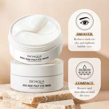 Set de cuidado de ojos con leche de arroz, que incluye 2 piezas, 60 piezas de mascarilla hidratante para ojos, crema para ojos de arroz de 20g, nutre la piel de los ojos, ilumina las bolsas de los ojos. - Blanco - Ver 3