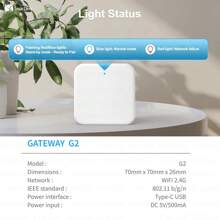 SmarDeer Cổng thông minh TTLock, Cổng khóa cửa thông minh G2, Cổng Wifi cho khóa cửa Bluetooth TTLock, Cổng khóa vân tay tương thích với Alexa và trợ lý - trắng - Xem 7