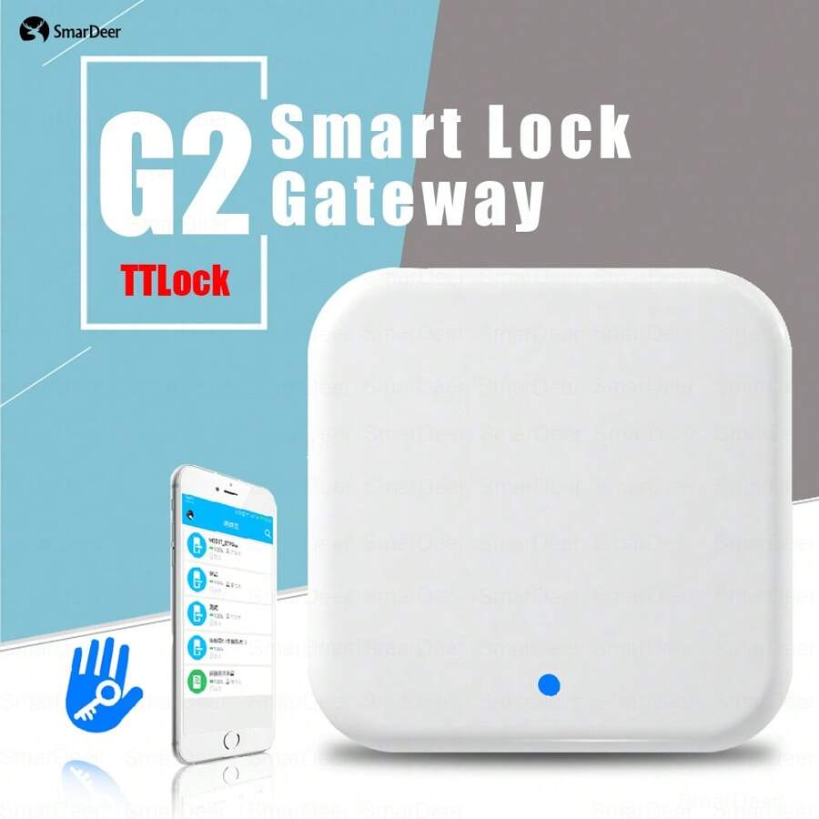 SmarDeer Cổng thông minh TTLock, Cổng khóa cửa thông minh G2, Cổng Wifi cho khóa cửa Bluetooth TTLock, Cổng khóa vân tay tương thích với Alexa và trợ lý