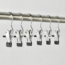 4入組掛鉤帶增厚標籤抗風衣夾不鏽鋼彈簧夾，廚房家用晾衣 - 彩色 - 查看 5