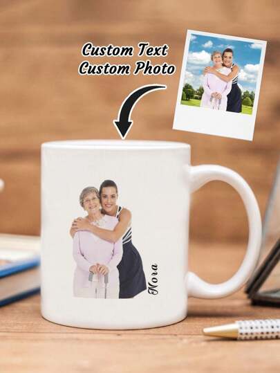 1 st anpassad fotomugg, present till mamma, personlig fotokaffekopp, anpassad textmugg, mugg med text och foto, anpassad present till mamma, personlig årsdagsmugg med foto, lämplig för barnens dag, fars dag, examen, bröllop, inflyttningsfest