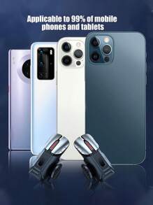 Mobile Phone Game Buttons, Mobile Phone Game Controller Triggers, The Mobile Game Controller Adopts A Unique Clip Design, Which Can Be Used With Screen Protectors And Phone Cases. It Can Be Used With The Thumbs And Index Fingers Of Both Hands To Move, Adjust Angles, Aim And Shoot Simultaneously. The Simple Design Reduces The Use Of The Mobile Phone Screen And Prevents Accidental Pressing Of The Side Buttons During The Game.