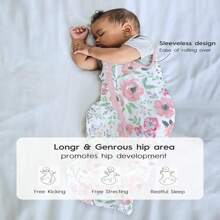 Túi ngủ nhẹ cho bé, Túi ngủ co giãn, Thoải mái như lụa, Mềm mại như bơ, Túi ngủ chuyển tiếp quấn, Khóa kéo 2 chiều, Chăn mặc cho bé từ 0-3-6-12-18-24 tháng 0,5 TOG - Hoa hồng - Xem 4