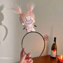 1入女士瘋狂卡通毛絨玩具12星座髮箍，日常使用(毛絨玩具髮夾的顏色和款式隨機選擇)頭飾 - 彩色 - 查看 9