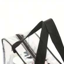 大号透明化妆品洗漱收纳袋，透明塑料手提包，防水透明手提包钱包洗漱包夏季旅行必备品海滩度假节日学校用品宿舍必备品返校 - 無色 - 查看 3