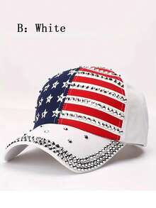 1頂美國國旗閃爍運動帽-防曬透氣-非常適合夏季和國家活動棒球帽中性休閒運動帽可調節爸爸帽女款男款帽子男士帽子捷克帽Perez女士防曬帽