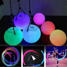 1/2 stuks LED Poi Ball Glow Ball Zachte Glow Ball met 9 verlichtingsmanieren voor beginners en professionals Rainbow Spinner Dance en hoogfrequente Flash Spin LED Light Up Toys, Kerstmis Halloween Gift Glow Ball