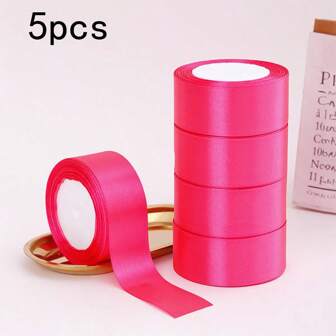 1/5 件缎带适用于 DIY 玫瑰花装饰、礼品包装 - 婚礼派对蝴蝶结丝带、返校情人节