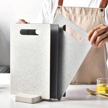4pcs Kitchen Storage Cutting Boards, Plastic Chopping Boards, Multi-Purpose Kitchen Chopping Boards - Grey - View 4