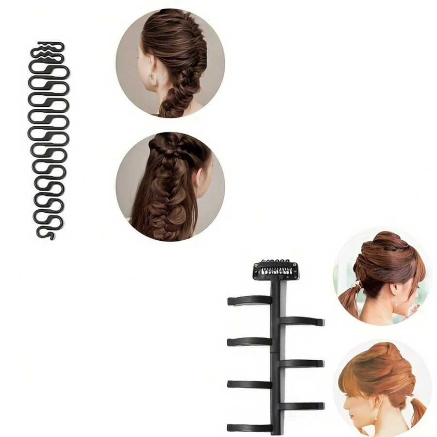6Piece Hair Braiding Tool Set Easy DIY Centipede, Waterfall