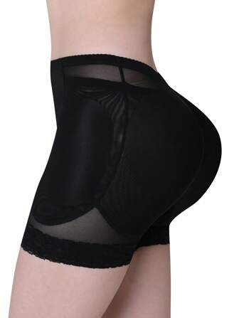 Women Padded Butt Lifter Shapewear Shorts With Removable Pads, Sexy Hip Enhancer Tummy Control Underwear, High Waist Body Shaper Tight Panty