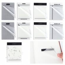 8 Pack 400Pcs Transparent Sticky Notes See Through Waterproof Self-Stick, Message Notes Tabs Reusable Note Pads Paper Sticky Notes, Suitable For Studying Writing School Offices - Clear - View 1