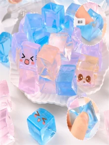 5入組混色冰塊造型減壓玩具，創意擠壓放氣設計，海鹽冰塊壓力球，夏日減壓玩物 - 彩色 - 查看 2