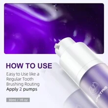 V34紫色美白牙膏30ml个人护理清洁牙膏不含氟牙科牙膏去除牙菌斑去除污渍减少发黄护理牙齿送女士礼物 - 白色 - 查看 4