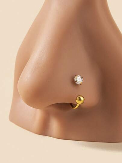 1pc Attractive & Personalized Simple Y2K Style Rivet Stainless Steel Nose Ring/Nose Stud For Women, Hip Hop Style Jewelry Gift For Daily Wear, Travel, Party