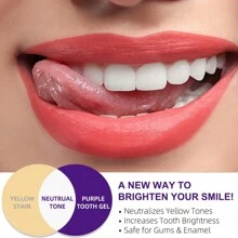 V34紫色美白牙膏30ml个人护理清洁牙膏不含氟牙科牙膏去除牙菌斑去除污渍减少发黄护理牙齿送女士礼物 - 白色 - 查看 3