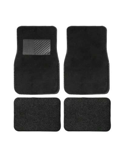 5 tappetini universali per auto realizzati in materiale PVC e poliestere, accessori per l'interno