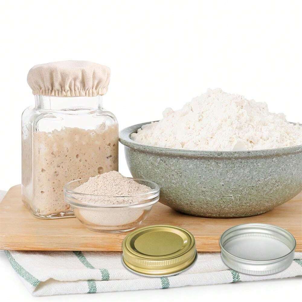 3pcs Cloth Covers For Sourdough Starter Jar, Cotton Elastic Cloth Jar Covers Reusable Cloth Lid