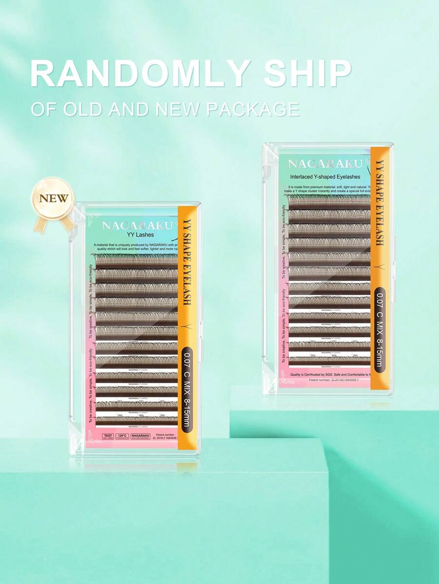 1 Máy Tính NAGARAKU Nâu YY Hình Dệt Tay Tổng Hợp Cao Cấp Chồn Lông Mi Mềm Tự Nhiên Có Dạng Lưới Lưới Đeo Chéo Lông Mi Giả