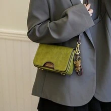 新款女袋 休閒品牌原創設計柔軟皮革單肩包 斜跨包 女士通勤包 手機包 流行青年女孩禮物 - 綠色 - 查看 8