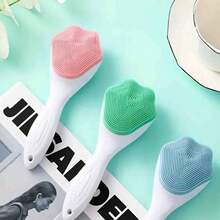 1入粉紅矽膠臉部清潔刷，深層清潔黑頭去除手動工具，男女適用