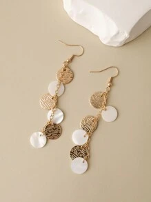 1 Pair Of Seashell Tassel Earrings Suitable For Daily Wear - White - View 5