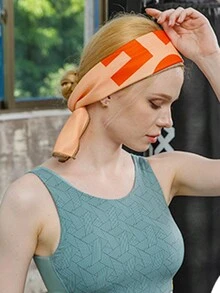 1入組印花運動毛巾，適用於跑步、健身、擦汗、降溫、防風披肩、身體護理、快速乾燥毛巾