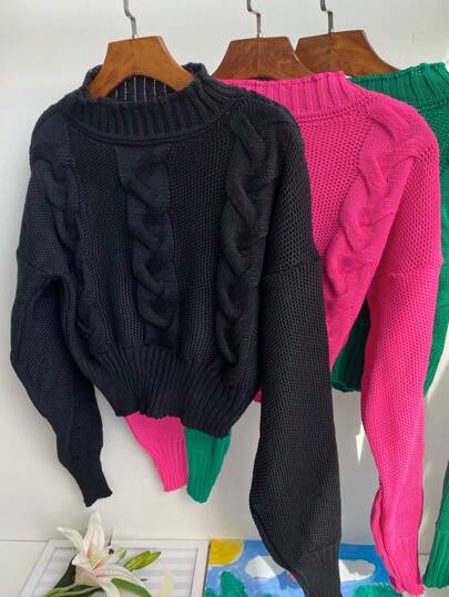 Suéter Feminino Curto com Estilo Popular