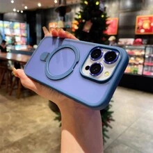 Hadaasi 1 个海军蓝磁性枢轴支架，带合金镜头膜，磨砂肌肤触感 PC+硅胶 TPU 二合一，带隐藏式可旋转磁性金属可折叠指环支架，超薄防震半透明磨砂防指纹气囊防摔手机壳，兼容 Apple 17Pro/17ProMax/17Air/17/16Pro/16ProMax/16Plus/16/15Pro/15ProMax/15Plus/15/14Pro/14ProMax/14Plus/14/13Pro/13ProMax/12Pro/12ProMax/12/11ProMax/11/11Pro 防水防刮