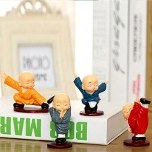 One Blue Independent Little Monk Shaolin Kung Fu Resin Doll Gift - Royal Blue - View 4