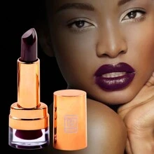 Lápiz labial morado mate, tonos audaces, lápiz labial vibrante de larga duración, maquillaje para lápices labiales a prueba de agua, sin sudor, sin manchas, sin decoloración, adecuado para fiestas de máscaras, festivales de música, regalos ideales para mujeres - Morado oscuro - Ver 8