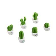 6 pezzi Magneti da frigo creativi e carini a forma di pianta verde, cactus, decorazioni per il frigorifero, adesivi magnetici per messaggi