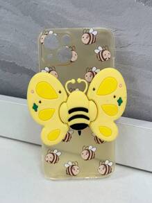 Custodia per telefono in TPU morbido, dipinta con bordi dritti, anti-caduta, compatibile con XR/7/8, 15 ProMax, 13, 14, 11, Galaxy S24, Galaxy S24+, Galaxy S24 Ultra, Galaxy S22, Galaxy A13 4G, Galaxy A52, Galaxy A52s 5G, Redmi Note 11, 11 Lite, con struttura a farfalla microforata trasparente e dipinta, anti-caduta