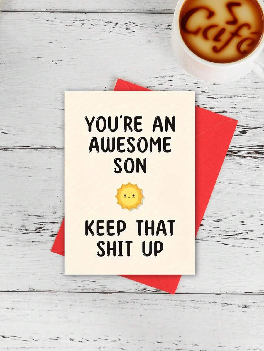 Funny christmas card for son
