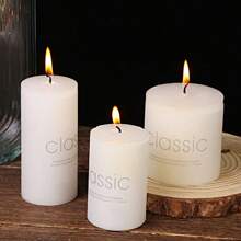 1 Stück/4 Stück Elfenbein Weiße Große Zylindrische Kerze - Rauchlos, Geruchlos, Verwendet für Notbeleuchtung in Haushalten, Kirchen, Gebete, Reue, romantische Hochzeiten und Heimdekoration, 7 Größenoptionen