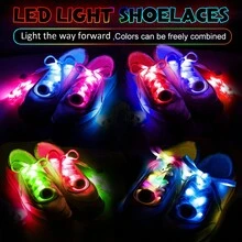 Led Light Up White Shoelace, Blinking Shoelace For Night Parties, Music Concerts, Dance Parties, Graduation Ceremonies Running, Skating, Cycling, Ktvs, Cool Light Fluorescent Mixed Color Performance Shoelace - Multicolor - View 8
