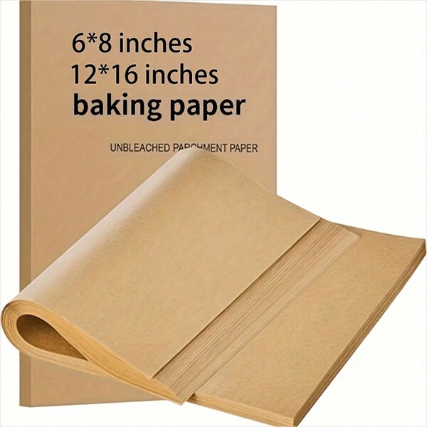 50/100/200pcs Parchment Paper Baking Sheets 6X8/12x16 Inches, Precut Non-Stick Parchment Paper For Baking, Cooking, Grilling, Frying And Steaming - Unbleached, Fit For Most Sheet Pans