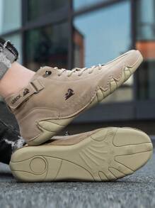 Männer handgemachte Klettverschluss-Sneaker, rutschfeste atmungsaktive Stiefel