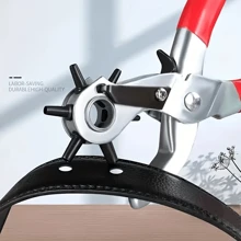 1pc Multi-Functional Steel Pliers German Style Belt Hole Puncher Belt Punch Pliers - Red - View 5