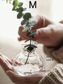 1 pièce Petit vase à fleurs vintage en verre en forme de grenade, décoration d'intérieur, vase à fleurs de bureau pour les arrangements floraux et la plantation aquatique, cadeau de fête