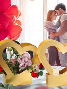 2 件心形插花袋适合母亲节毕业典礼婚礼生日派对情人节用品、圣诞节 - 粉色 - 查看 16