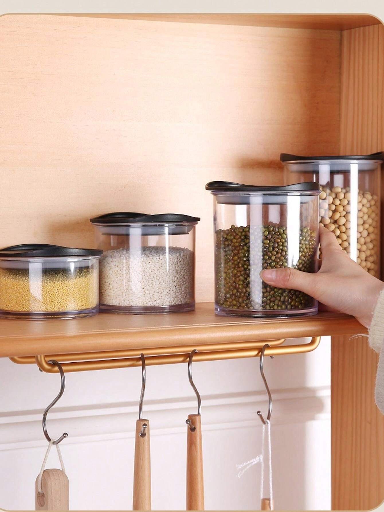 Tarro Almacenamiento Acrílico 35 Oz - Con Tapa Hermética, Apilable, Para Alimentos, 4.8 Pulgadas Alto