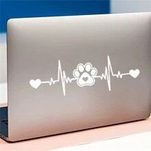Dog Paw Heartbeat Car Decal Sticker Cars Trucks  Walls Laptop White 7.5 X 2.5 Inches - White - View 6