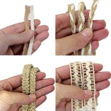 Cuerda de yute natural vintage con lazo de cintas de 5 metros por rollo, para envolver regalos, manualidades, decoración de bodas y fiestas hechas a mano - Z06 - Ver 4