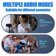 Wireless Lavalier Microphone Noise Reduction Lapel Dual Mics For Android IPhone IPad - Cordless Omnidirectional Condenser Recording Mic For Interview Video Podcast Vlog - K9 - View 4