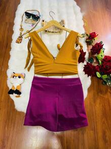 Women Two-Piece Outfits - 紫色 - 查看 2