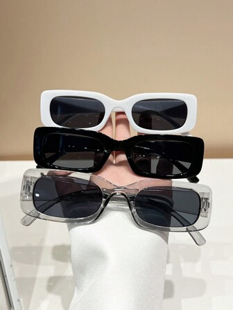 Set de 3 gafas cuadradas con estilo Y2K, accesorios bonitos y de moda para mujer, para verano, playa, actividades al aire libre y viajes