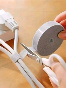 1 Roll - 500cm Black Multi-Purpose Zip Ties - Durable Cable Organizer, Suitable For Home, Office And Electronics | Easy-To-Use Cable Management For Computers, TVs, Etc. | Reusable Cable Organizer Ties | Plastic Material