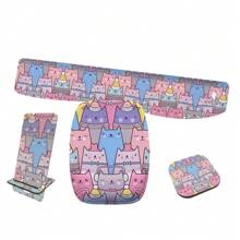 Kit Mouse Pad e Apoio de Teclado Ergonomico Gatos com Frio - KIT 3 - MOUSE + APOIO + PORTA CELULAR E COPO - Visão 1